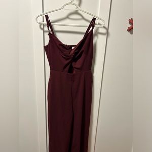 Maroon Sleeveless Jumpsuit